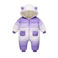thumbnail image 3 of LZHGirlshop Cute Baby Boys Snowsuit New Born Girls Gradient Printed Zipper with Pocket Winter Coat Toddler Clothes ,Purple,3-4T, 3 of 8