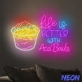 thumbnail image 4 of Handmadetneonsign Life Is Better With Acai Bowls Neon Sign, Acai Wall Art, Acai Fruit Wall Decor 044474, 4 of 5