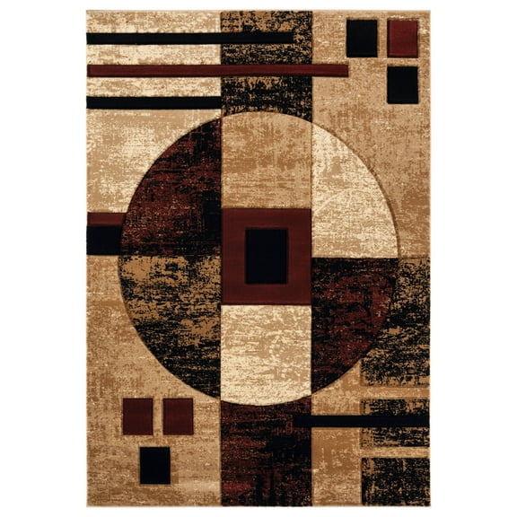 United Weavers Drachma Attica Modern Abstract Accent Rug, Burgundy, 1'10" x 2'8"