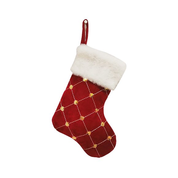 Pisexur Bas de Noël Doux et Moelleux Chaussettes en Tricot Confortables et Chaudes pour Noël Mode Rétro Bas de Noël Rouge