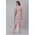 thumbnail image 5 of White Pure Cotton Ikkat Printed A-Line Dress, 5 of 6