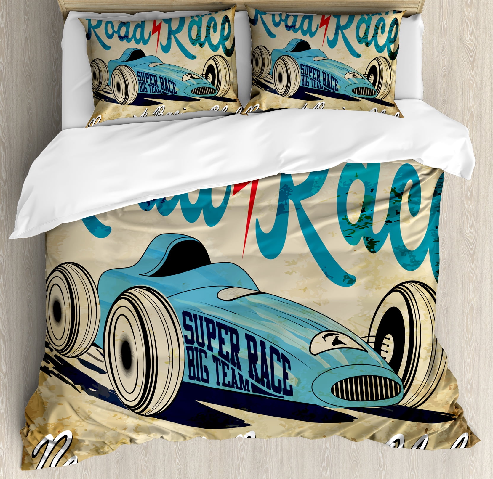 Cars King Size Duvet Cover Set New York Racing Club Race Car From