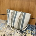 thumbnail image 5 of 2025 New Clearance Ladies Shoulder Bag Handbag Tote Vertical Stripe Casual Fashion Tote Outdoor Bag Canvas Bag, 5 of 6