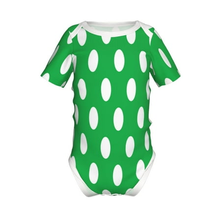 

Yiaed Green And White Polka Dot Print Infant Climbing Short Sleeve Onesie One-Piece Baby Bodysuit Clothes 0-12 Months -6 Months