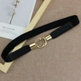 thumbnail image 3 of Women Elastic Belt Metal Buckle Retro Stretch Skinny Ladies Waist Belt Cinch Thin Belt for Dress, 3 of 8