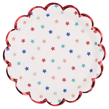 Multicolor Stars Disposable Paper Plates, 7", 8 Count, Patriotic by Way To Celebrate