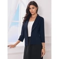 thumbnail image 2 of DARING DIVA Women's Open Front Lightweight Cardigan Shawl Collar Blazer L Dark Blue, 2 of 7
