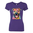 thumbnail image 3 of Wild Bobby, Dean Russo Best Dog Dog Lover Womens Slim Fit Junior Tee, Purple Rush, Large, 3 of 6