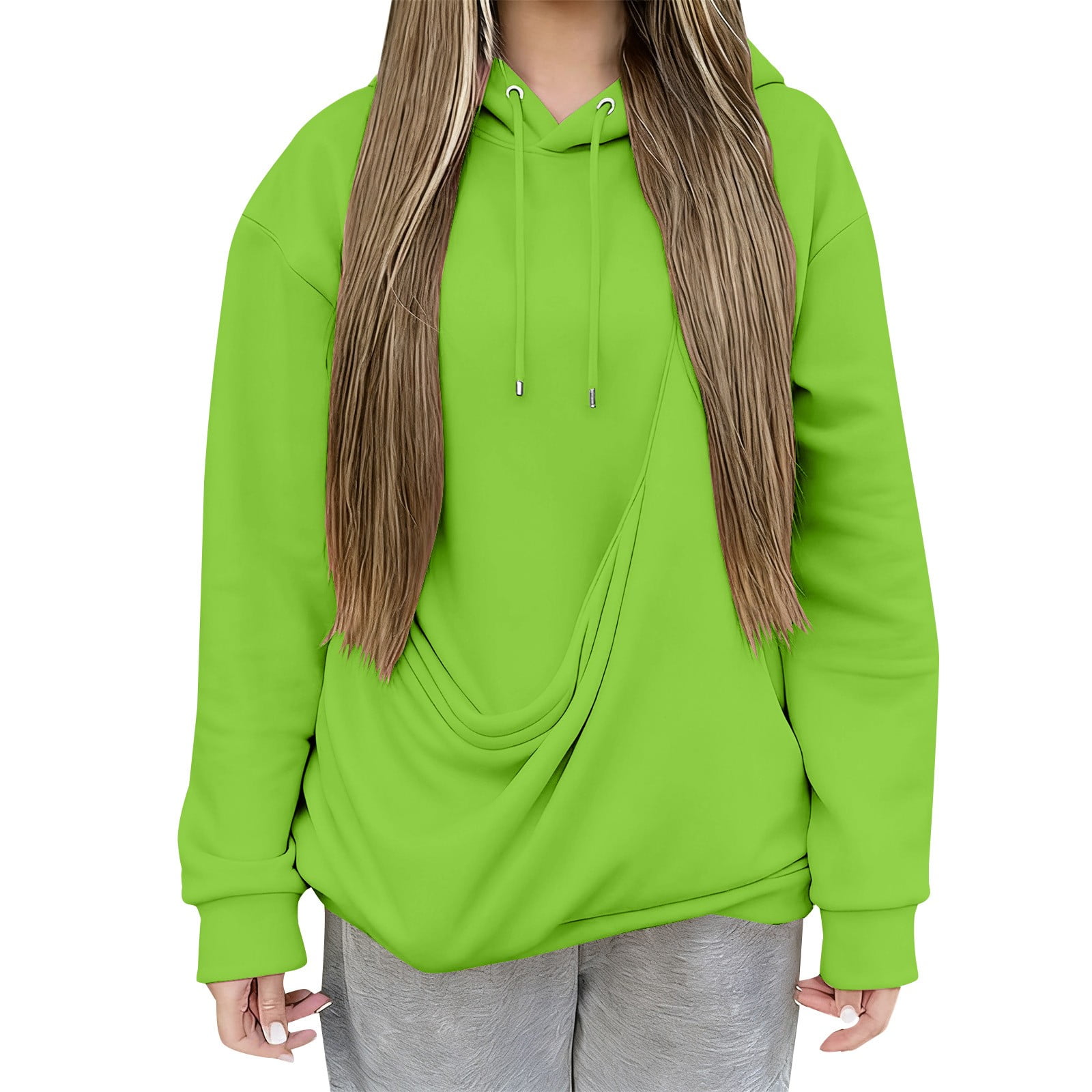 JJHGVB Pet Pouch Sweatshirt Going Out Sweatshirt Fall Sweatshirts Classic Sweatshirt Hooded Neck Thick Soft Cat Pouch Hoodie With Kangaroo Pocket Classic Hooded Womens Hoodie A4-Green M