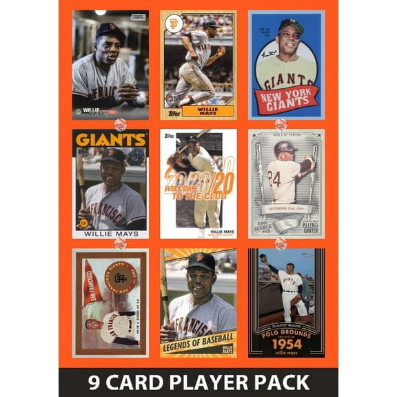 Willie Mays San Francisco Giants 9 Card Legend Pack Topps Bowman