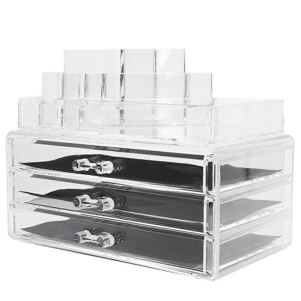Cosmetic Organizer Drawer – Clear Acrylic Makeup Storage with Lids, Space Saving Desk Organizer for Beauty Essentials