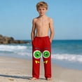 thumbnail image 6 of SGFCWSX Boys Pants Elastic Waist Loose Fit Graphic Print Soft Lounge Pants for Teens Red Size 13 Years, 6 of 9