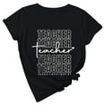 thumbnail image 1 of Hauts à Col Rond Amples pour Femmes Pull-Over Fluide Journée des Enseignants Imprimé Mignon Manches Courtes T-Shirt, 1 of 6
