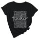 thumbnail image 1 of Camiseta de manga corta con estampado bonito para el día del maestro y cuello redondo suelto a la moda para mujer Pompotops hfajkhk138133, 1 of 7