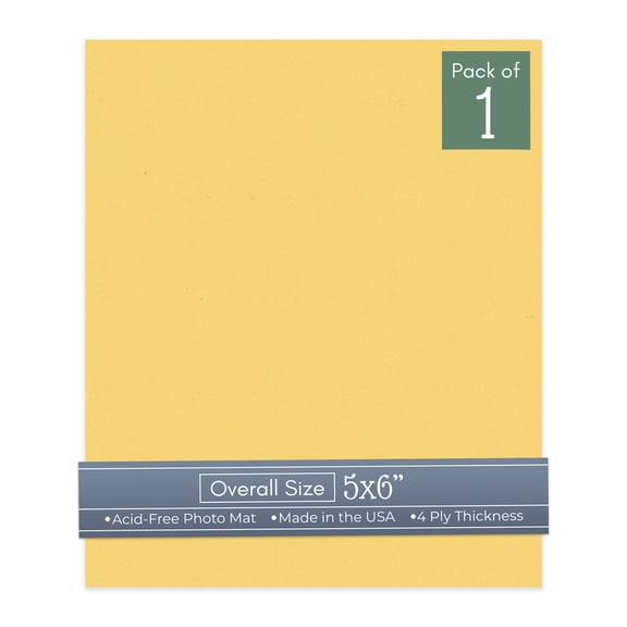 Light Orange 5x6 Inch Uncut Art Mat Board - No Opening - 1 Mat