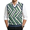 thumbnail image 3 of Sorvello Men's Argyle Knit Sweater Vest V Neck Sleeveless Pullover Classic Vintage Business Casual Fall Winter Layering for Men Green XXL, 3 of 7