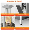 thumbnail image 6 of Segmart 48,000 BTU Pyramid Patio Heater, Tall Standing Outdoor Propane Heater with Wheels & Tip-Over Safety Protection, Visible Flame Glass Tube for Backyard, Garden, Commercial Use - Gray, 6 of 7