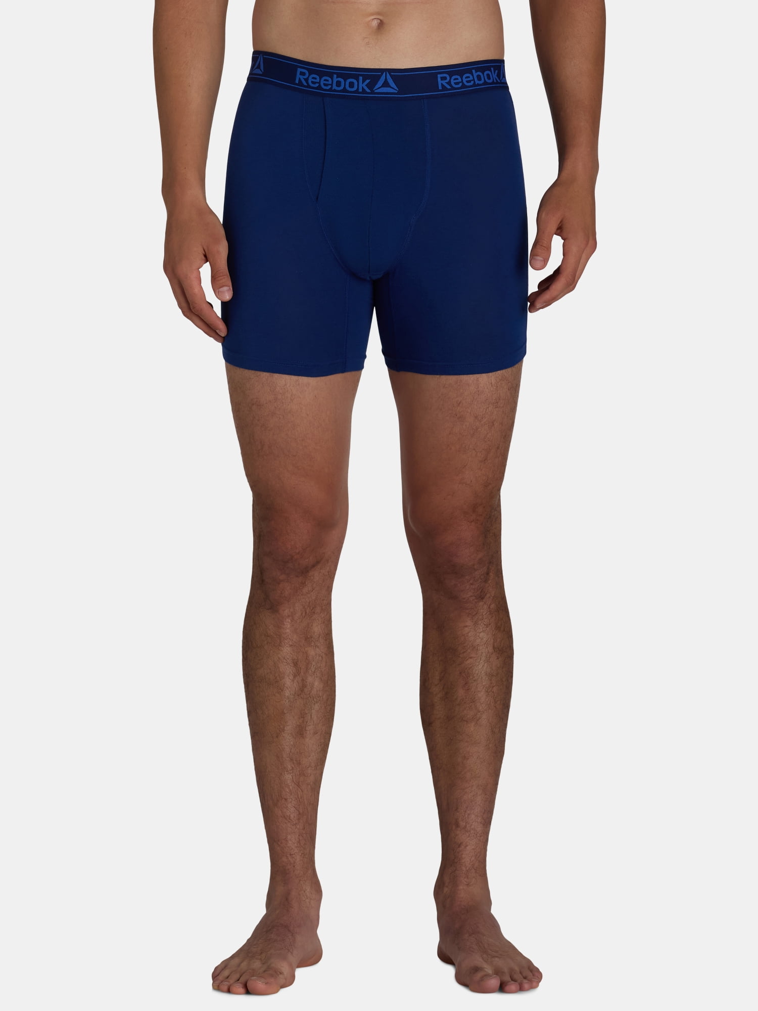 Reebok Men's Underwear Performance Cotton Stretch Regular Leg Boxer Briefs, 6-Pack