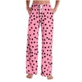 thumbnail image 2 of YHAJDS Womens Pajamas Pants Heart Print Elastic Waist Long Loungewear Trousers Indoor Daily Relaxation Sleepwear, 2 of 5