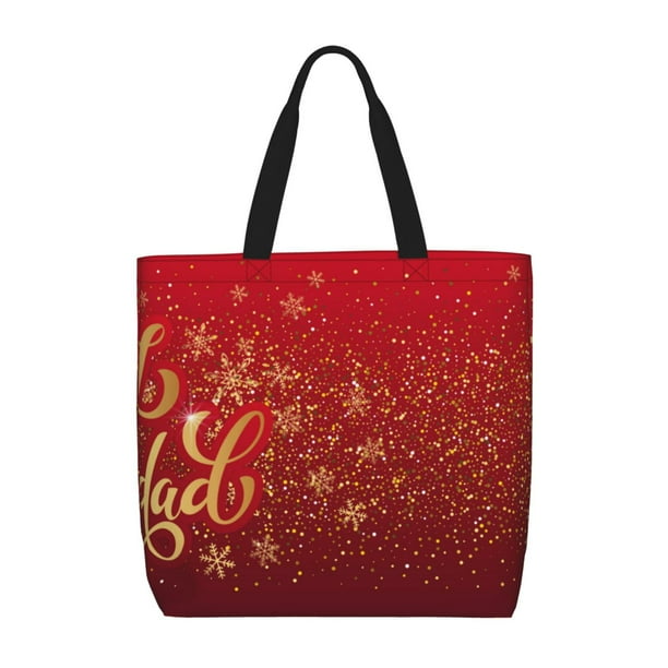 Balery Merry Christmas Bolsa de Mano para Mujeres con Cremallera, Bolsa de Gimnasio con Compartimentos, Bolsa para Laptop, Bolsa para Trabajo