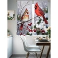 thumbnail image 4 of Christmas Cardinal Sheer Curtains 63 Inch Length 2 Panels Set, Winter Farmhouse Red Bird Berry Needle Voile Window Treatment Curtains Sheers Drapes for Bedroom/Living Room/Kitchen 52x"63"x2, 4 of 7
