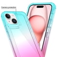 thumbnail image 4 of For Apple iPhone 11 (6.1") Hybrid 3in1 Clear Two Color Tone Transparent Shockproof Rubber TPU + Hard Protective Frame Cover ,Xpm Phone Case [ Blue Teal + Pink ], 4 of 5