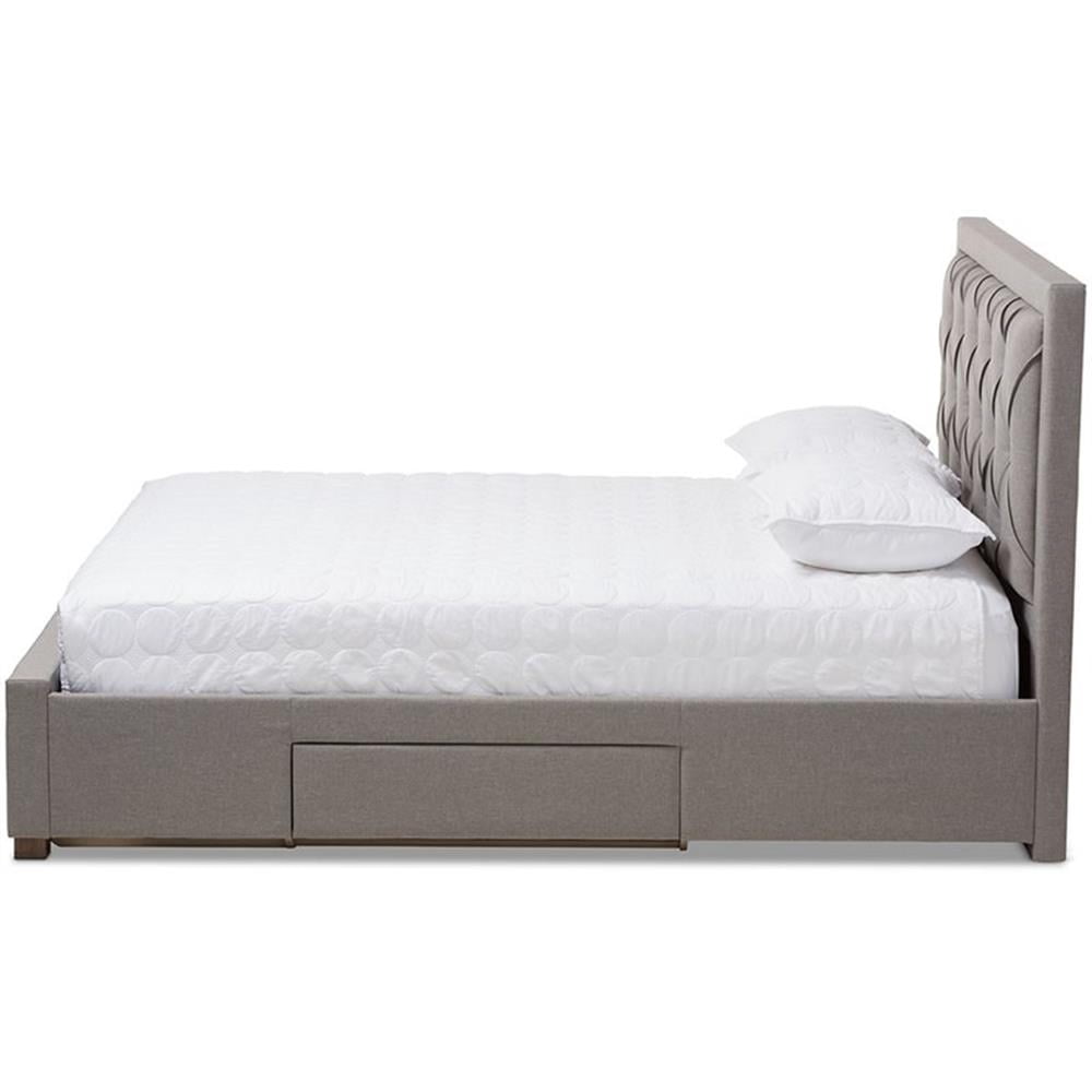 Baxton Studio Aurelie Modern and Contemporary Fabric Upholstered Storage Bed, Multiple Colors, Multiple Sizes