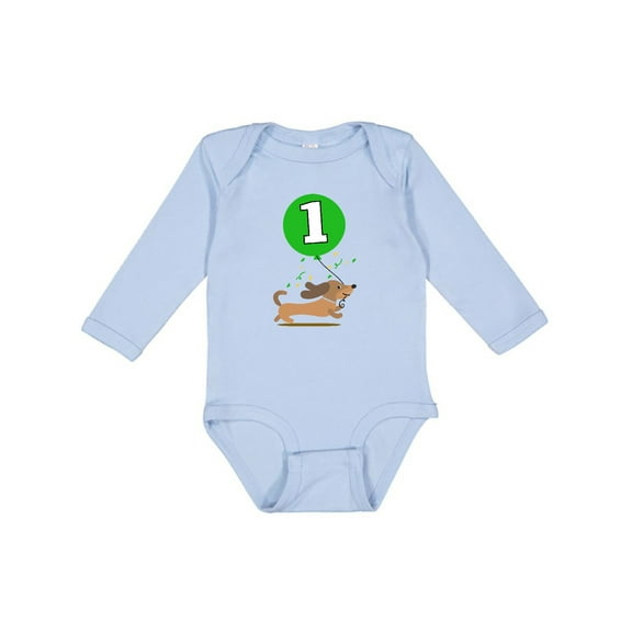 Inktastic 1st Birthday Puppy 1 Year Old Boy Boys Long Sleeve Baby Bodysuit