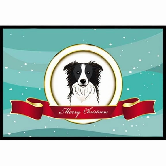Carolines Treasures BB1551JMAT Border Collie Merry Christmas Indoor & Outdoor Mat- 24 x 36 in.