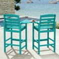 thumbnail image 5 of LOYALICE Balcony Chair Set of 2, Outdoor Adirondack Barstools with Connecting Tray, Turquoise, 5 of 9