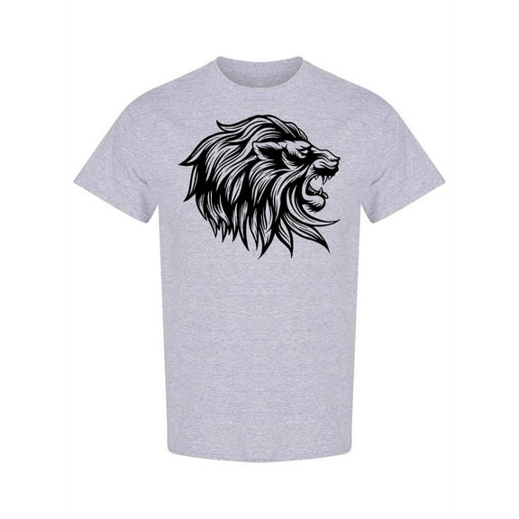 Lion Head Sketch Design T-Shirt Men -Image by Shutterstock, Male x-Large