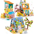 thumbnail image 2 of Bloques de construcción para niños, juguete de ladrillos para armar cabaña de amigos, casa, cabaña, castillos, pueblo, arquitectura, regalo para niñas, Ideas creativas, 2023, 2 of 4