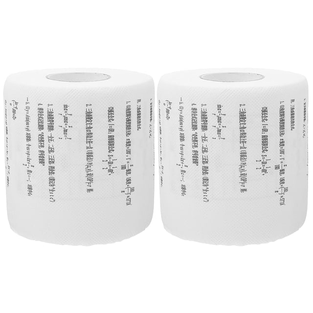 Miangastore 2 Rouleaux de Papier Hygiénique Fantaisie Rouleau de Papier Hygiénique Impression de Formules Mathématiques Papier Hygiénique Drôle Rouleau de Papier Hygiénique