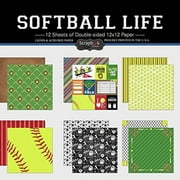 Scrapbook Customs 37623 Themed Paper Scrapbook Kit, Softball Life