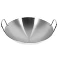 thumbnail image 3 of Stainless Steel Wok Round Bottom Wok Large Fry Pan Large Capacity Saute Pan, 3 of 4