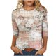 thumbnail image 1 of Camisas Para Mujer, Blusa de Manga 3/4 de Longitud Media, Camiseta Estampada A La Moda, Camisetas Casuales de Cuello Redondo Odeerbi ODB123664, 1 of 5