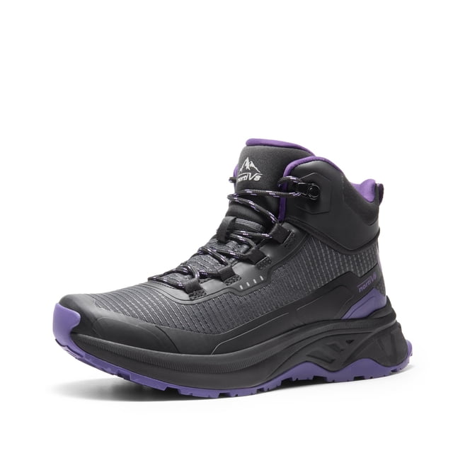Botas de senderismo NORTIV 8 SNHB241W para mujer, color negro/morado, talla 10