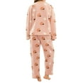 thumbnail image 4 of WTXUE Winter Flannel Pajama Sets for Women Coral Fleece Cute Printed Long Sleeve Nightwear Top and Loose Pants Warm Loungewear Soft Sleepwears Pink L, 4 of 5