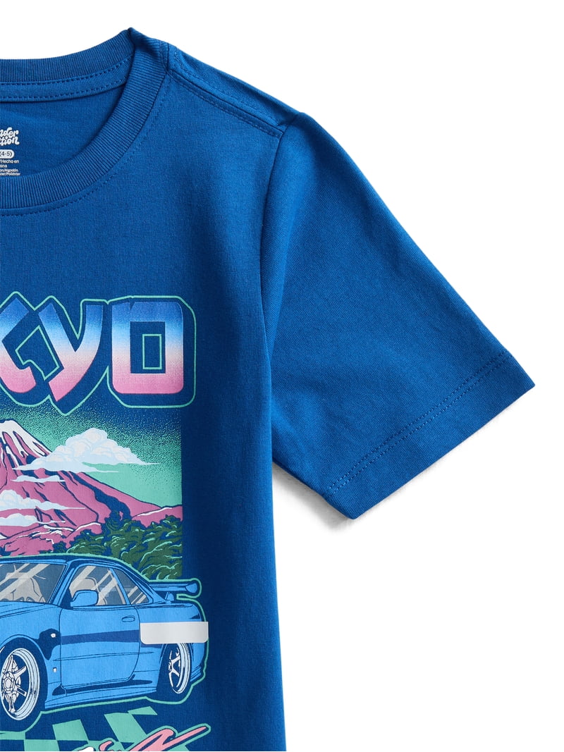 Wonder Nation Boys Full Street Racing Graphic T-Shirt, Sizes 4-18