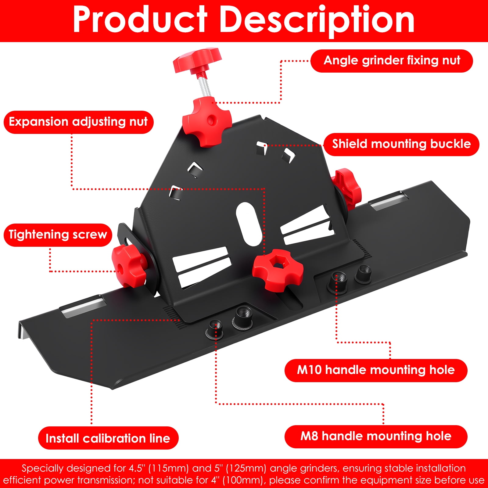 45 Degree Tile Chamfering Tool Anti Slip Chamfering Cutting Tool for 4-1/2" and 5" Angle Grinder