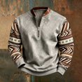 thumbnail image 2 of Rhuody Sweatshirt For Mens O Half Zip Cartoon Graphic Long Sleeve Loose Fit Sweatshirt S Light Gray, 2 of 4