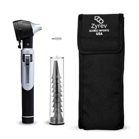 Zyrev ZetaLife Otoscope - Ear Scope with Light, Ear Infection Detector, Pocket Size (Black Color)