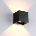 thumbnail image 3 of Aplique de Pared Montable en Negro Mate de Estilo Moderno Diseño Cuadrado con Luces Integradas ideal para Interiores y Exteriores con tecnología IP65 resistente al Agua y al Polvo (Negro), 3 of 5