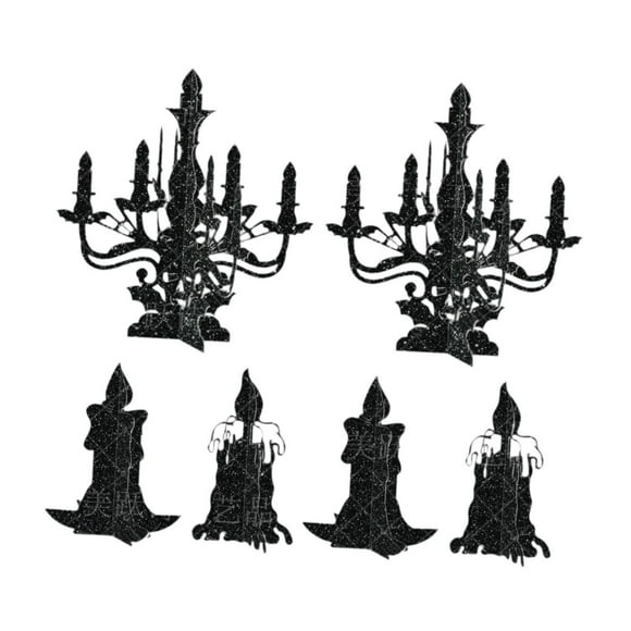 Lijie 6 Pieces Halloween Candle Holders Candelabra Paper Table Centerpiece Decorations