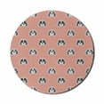 thumbnail image 1 of Dog Mouse Pad for Computers, Beagle Puppies with Sunglasses Abstract Geometric Pattern Checkered Squares, Round Non-Slip Thick Rubber Modern Mousepad, 8" Round, Red Grey Pale Grey, by Ambesonne, 1 of 2
