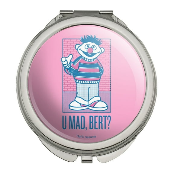 Sesame Street Ernie U Mad, Bert? Compact Travel Purse Handbag Makeup Mirror