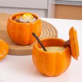 thumbnail image 3 of Qeeadeea Orange Pumpkin Ceramic Sugar Pot With Lid, Solid Sugar Bowl With Spoon, Porcelain Spice Jar, Kitchen Decoration -orange-pumpkin, 3 of 6