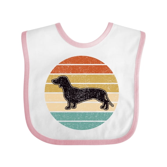 Inktastic Dachshund Dog Retro Sunset Boys or Girls Baby Bib