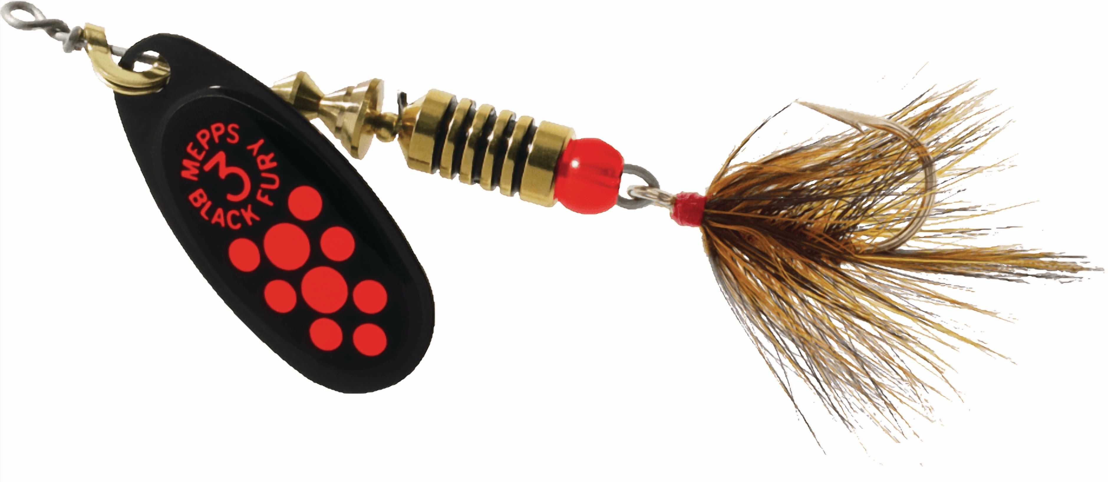 Mepps BF1DSSFL-FL Black Fury In-Line Spinner #1 1/8oz Dressed Siwash Hook Flourescent Red