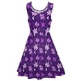 thumbnail image 5 of 2024 Purple Floral Print Dress High Waist Daisy Flower Casual Dresses Summer Woman Oversize Elegant Design Skate Dress, 5 of 7